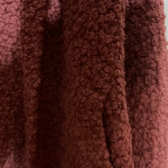 BAREFOOT DREAMS COLLAR OPEN FRONT HEAVY CARDIGAN JACKET 2 Lg pockets SM Rosewood - Picture 4 of 5